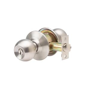GLC Series Brushed Chrome Grade 3 Commercial/Residential Storeroom Door Knob with Lock
