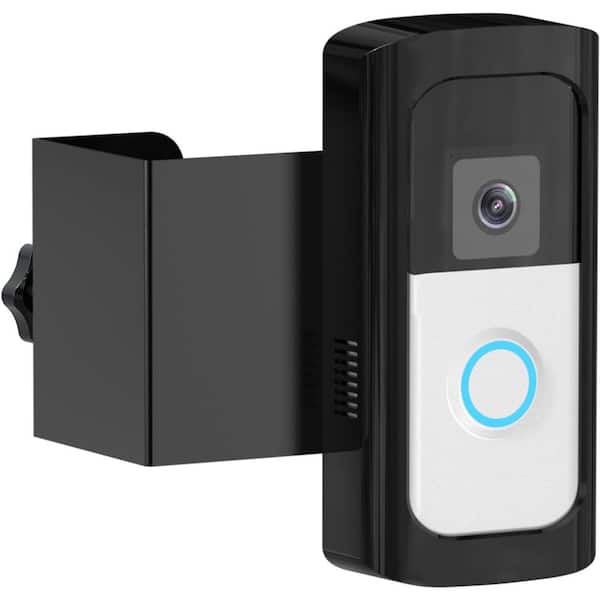 Anti-Theft Video Doorbell Mount, No-Drill Bracket for Houses, Apartments, Rentals (Black)