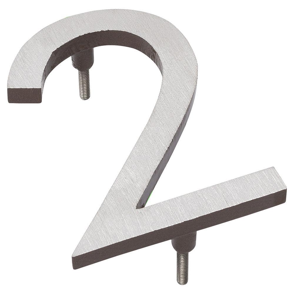 12 in. Satin Nickel/Roman Bronze 2-Tone Aluminum Floating or Flat Modern House Numbers 0-9 - 2 price history on PriceWatchPro