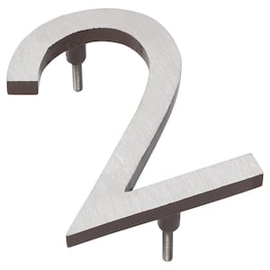 12 in. Satin Nickel/Roman Bronze 2-Tone Aluminum Floating or Flat Modern House Numbers 0-9 - 2