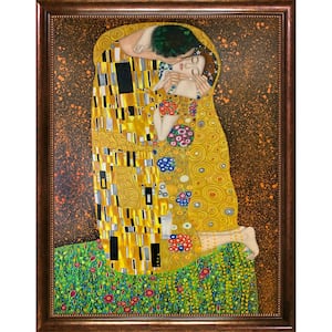 52 in. x 40 in. "The Kiss (Full View) with Verona Cafe Frame " by Gustav Klimt Framed Wall Art