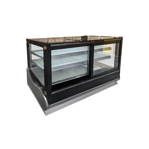 Elite Kitchen Supply 59.4 in. 11.5 cu. ft. Commercial Refrigerated Countertop Bakery Display EW60B Black