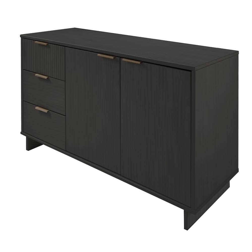 Granville Dark Gray Modern 3-Drawer Buffet Sideboard