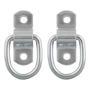 1" x 1-1/4" Surface-Mounted Tie-Down D-Rings (1,200 lbs., Clear Zinc, 2-Pack)