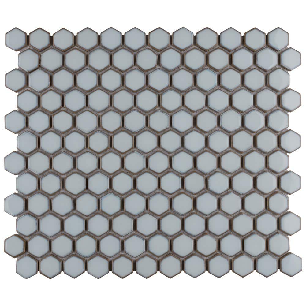 Merola Tile Hudson 1 in. Hex Silk White 13-1/4 in. x 11-7/8 in. Porcelain  Floor and Wall Mosaic (11.14 sq. ft. /Case) FPLH1X40