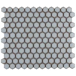 Hudson 1 in. Hex Silk White 11-7/8 in. x 13-1/4 in. Porcelain Mosaic Tile (11.2 sq. ft./Case)