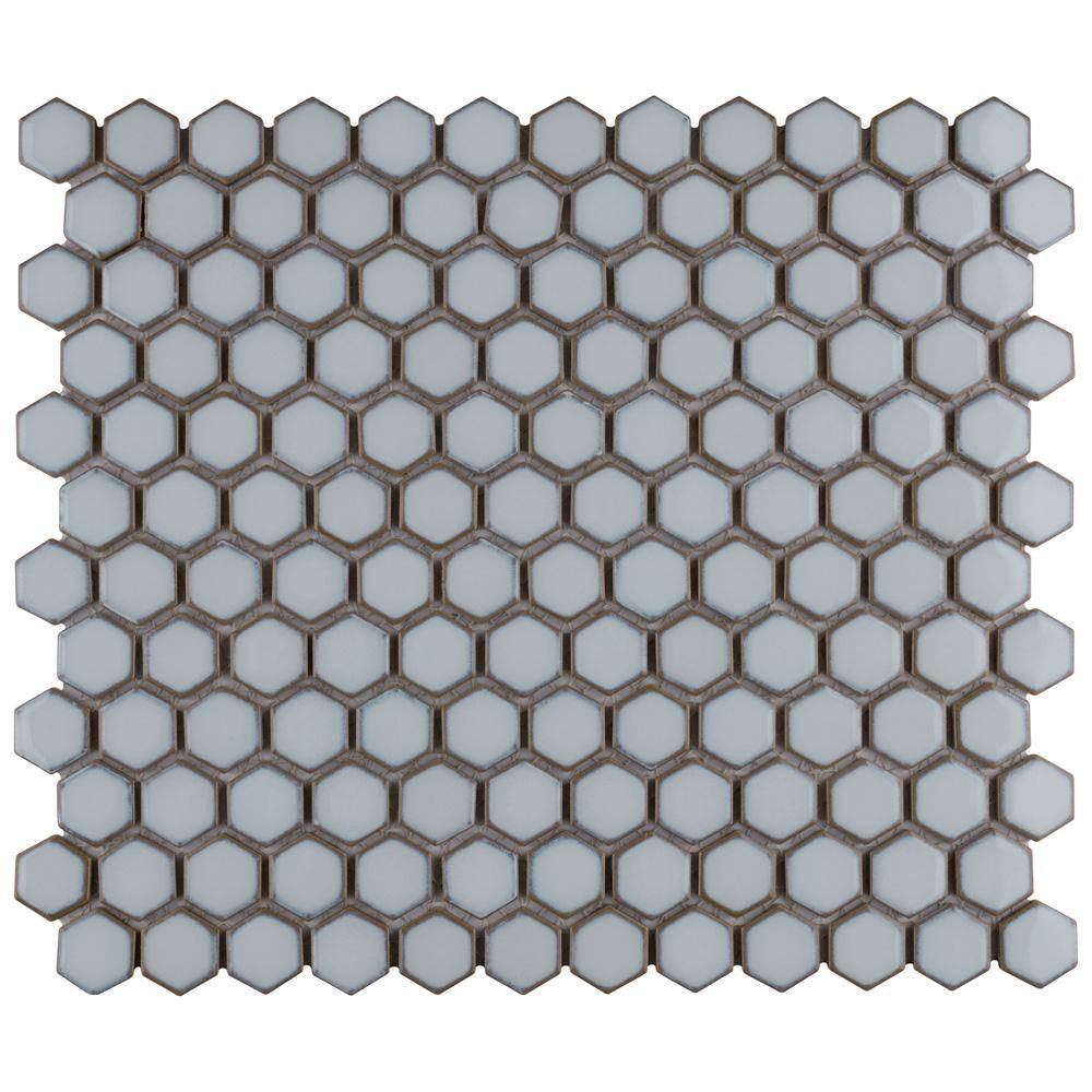 Hudson 1 in. Hex Silk White 6 in. x 6 in. Porcelain Mosaic Take Home Tile Sample price history on PriceWatchPro