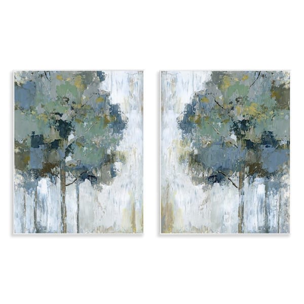 Stupell Industries Tree Impressions Abstract by Nan 2 Pieces Unframed Nature Graphic Art Print 14 in. x 11 in.