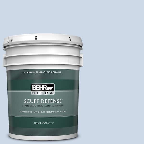 BEHR ULTRA 5 gal. #610C-2 Calm Water Extra Durable Semi-Gloss Enamel Interior Paint & Primer