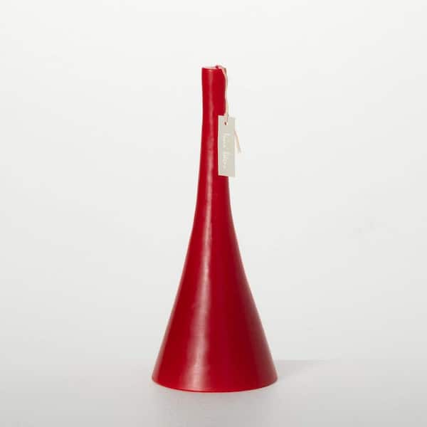 Vance Kitira 10" Christmas Red Trumpet Candle