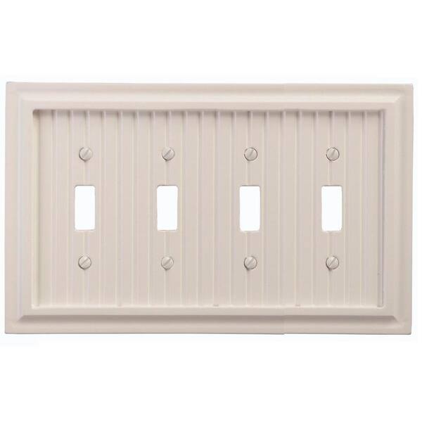 AMERELLE White 4-Gang Toggle Wall Plate (1-Pack)