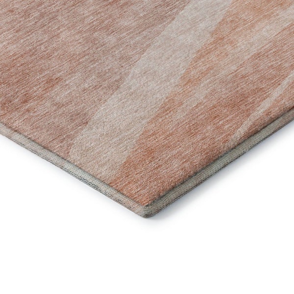 Mayfield Premium Machine Washable Abstract AMF1099 Salmon 5 ft. x 7 ft. 6 in. Area Rug