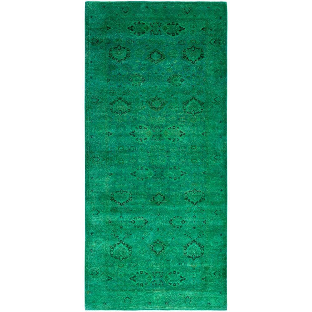 Fine Vibrance Green 4 X 11 Hand-Knotted Wool Indoor Area Rug price history on PriceWatchPro