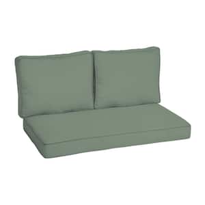 46 in. x 26 in. Outdoor Loveseat Cushion Set in Sage Green Texture