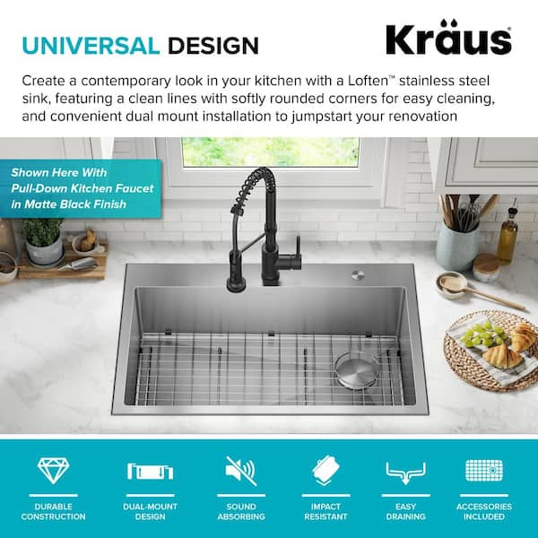 Kitchen Sink Black Stainless Steel Sink Washing, Draining and