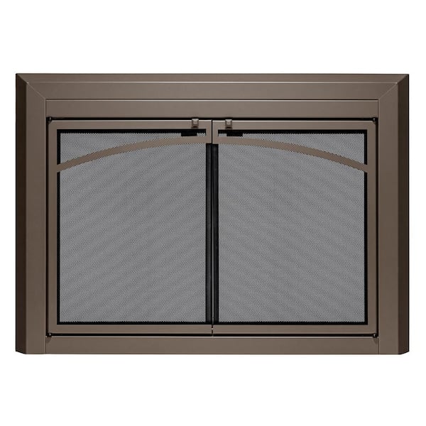 UniFlame Uniflame Small Gerri Oil Rubbed Bronze Cabinet-style Fireplace Doors with Smoke Tempered Glass