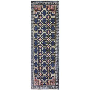 Sparta Navy 3 ft. x 8 ft. Geometric Transitional Area Rug Runner