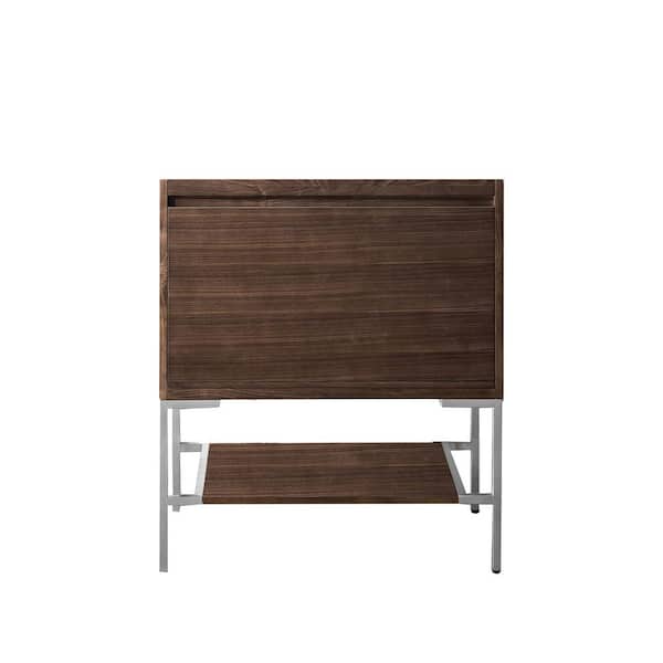 James Martin Vanities Mantova 31.5 in. W x 18.1 in. D x 35.4 in. H Single Bath Vanity Cabinet without Top in Mid-Century Walnut