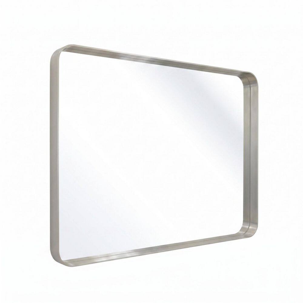 Modern Silver 30 in. W x 50 in. H Rounded Rectangle Aluminum Alloy Framed Vanity Wall Mirror price history on PriceWatchPro