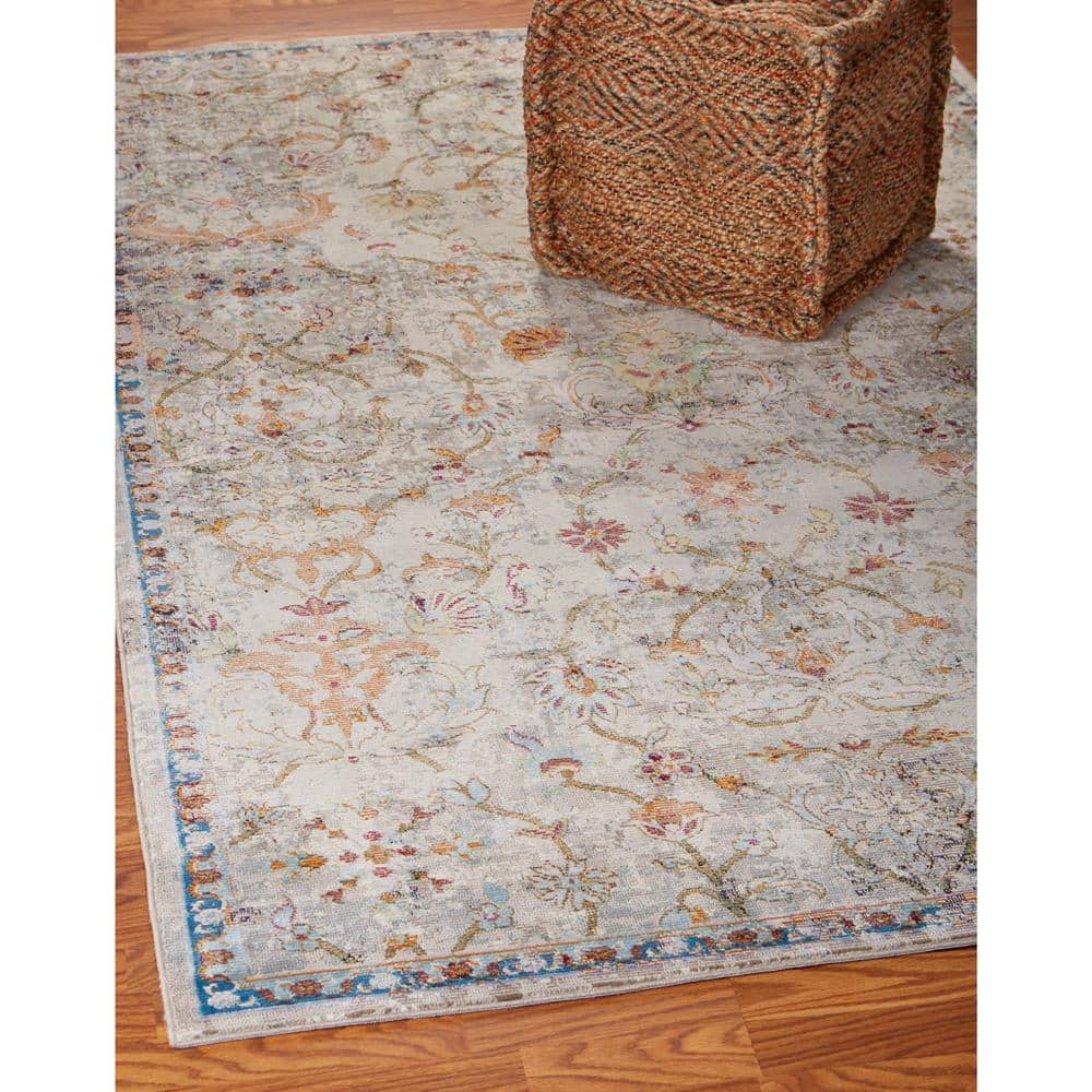 Green Multi 4' x 6' Reversible Synthetic Area Rug
