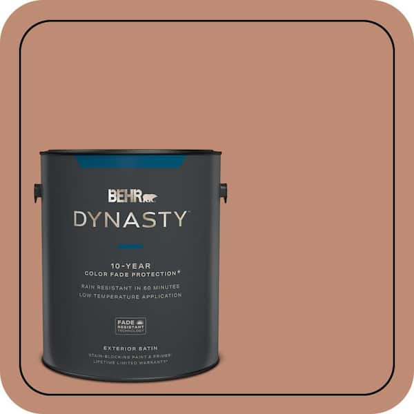 BEHR DYNASTY 1 gal. #230F-5 Suntan Glow Satin Enamel Exterior Stain-Blocking Paint & Primer