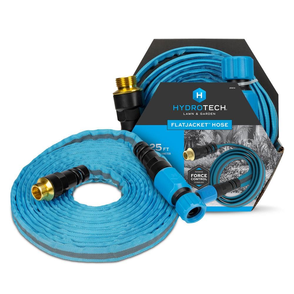 Hydrotech 5/8 in. Dia x 25 ft. Flexible Flat Jacket Garden Water Hose