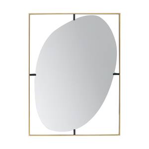 Anky 29.9 in. W x 40.2 in. H Iron Framed Golden Black Wall Mounted Decorative Mirror