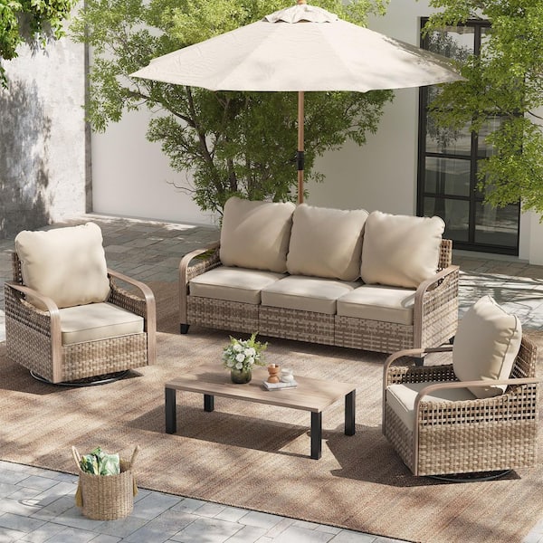 5-Person 4 Pieces Outdoor Conversation Set with Coffee Table