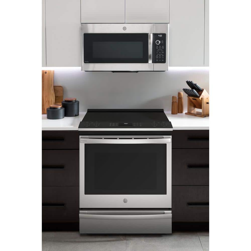 Profile 30 in. ENERGY STAR 5 Burner Smart Slide-In Induction Range with Self-Clean Convection Oven in Stainless Steel - Thumbnail 3