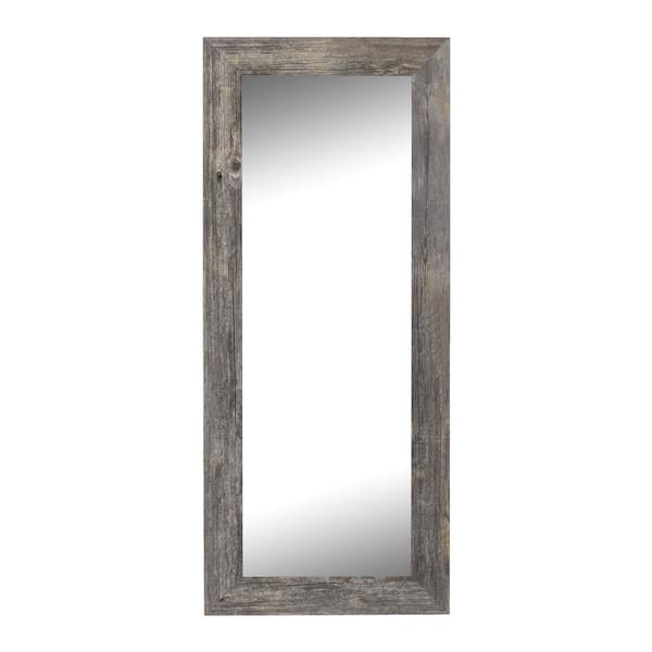 Hitchcock Butterfield Farmhouse 29.5 in. x 65.5 in. Rustic Rectangle Framed Gray Full-Length Decorative Mirror