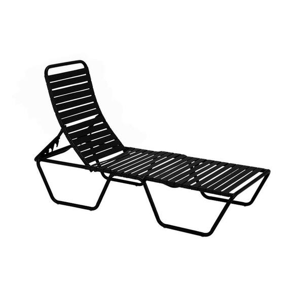 Tradewinds Milan Black Commercial Patio Chaise Lounge