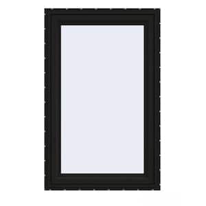 24 in. x 36 in. V-4500 Series Black Exterior/White Interior FiniShield Vinyl Left-Handed Casement Window w/Mesh Screen