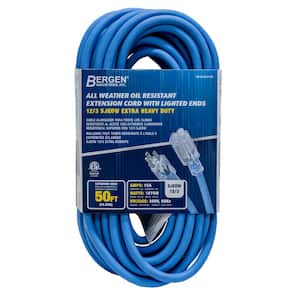 50 ft. 12/3 SJEOW 15 Amp/300-Volt All Weather Heavy-Duty Farm and Shop Extension Cord with Lighted End