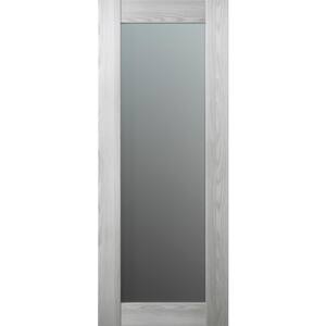 Vona 207 32 in. x 96 in. No Bore Solid Core Ribeira Ash Wood And Full Lite Frosted Glass Composite Interior Door Slab