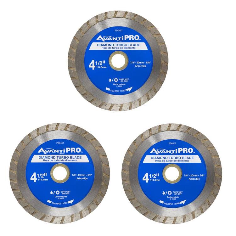 Avanti Pro 4.5 in. Turbo Diamond Blade (3-Pack)