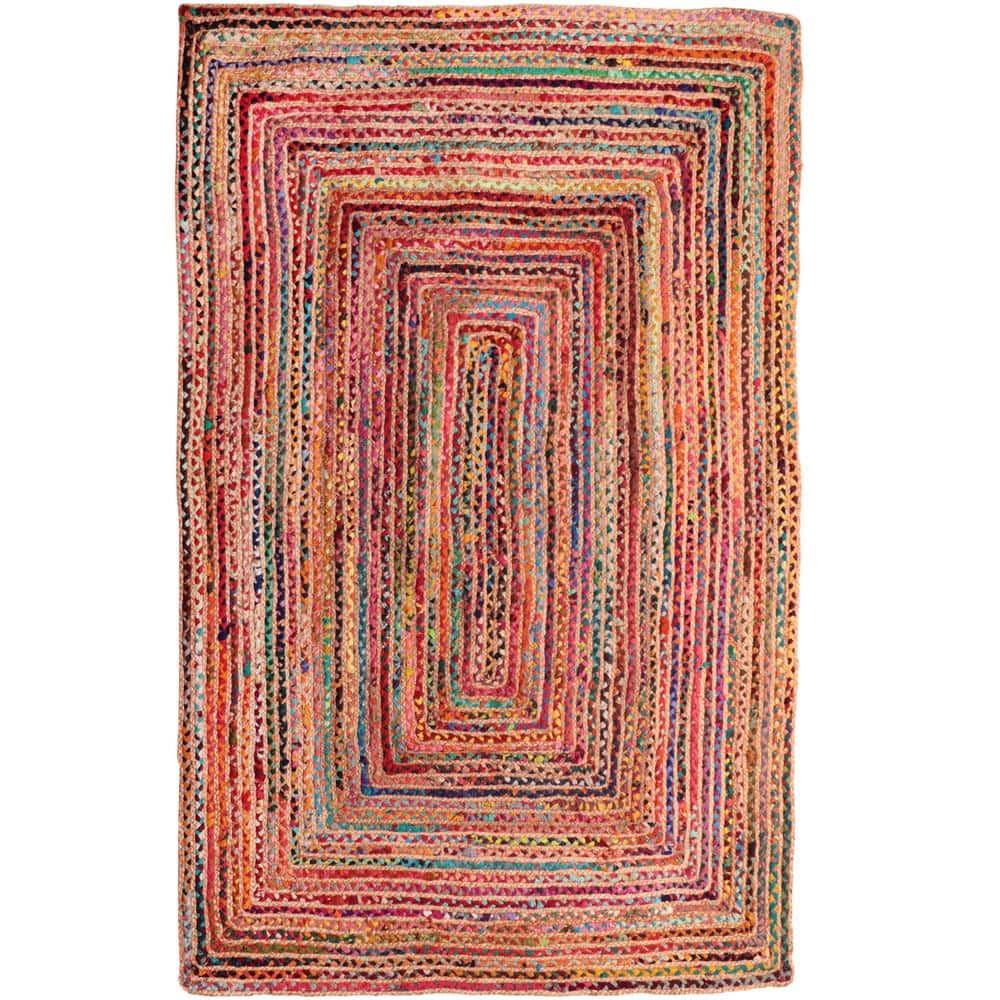 Bokaap Multicolor 5 ft. x 7 ft.6 in. Bohemian Hand-Braided Cotton/Jute Area