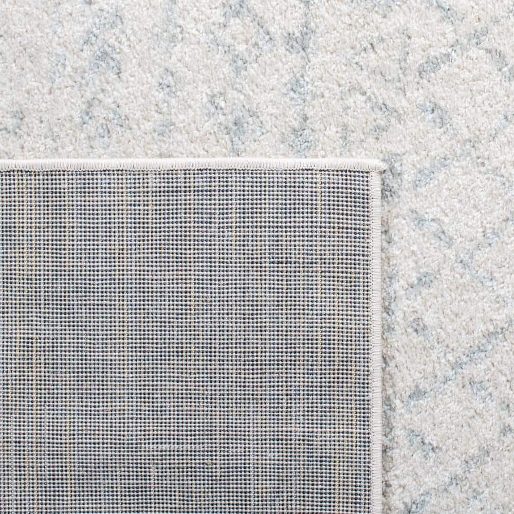 Gray Geometric 6' x 9' Hand-Knotted Synthetic Area Rug