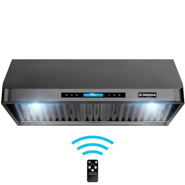 36 in. 900 CFM Designer Ducted Under Cabinet Range Hood in PVD Black Stainless Steel, LEDs, Dishwasher-Safe Filters