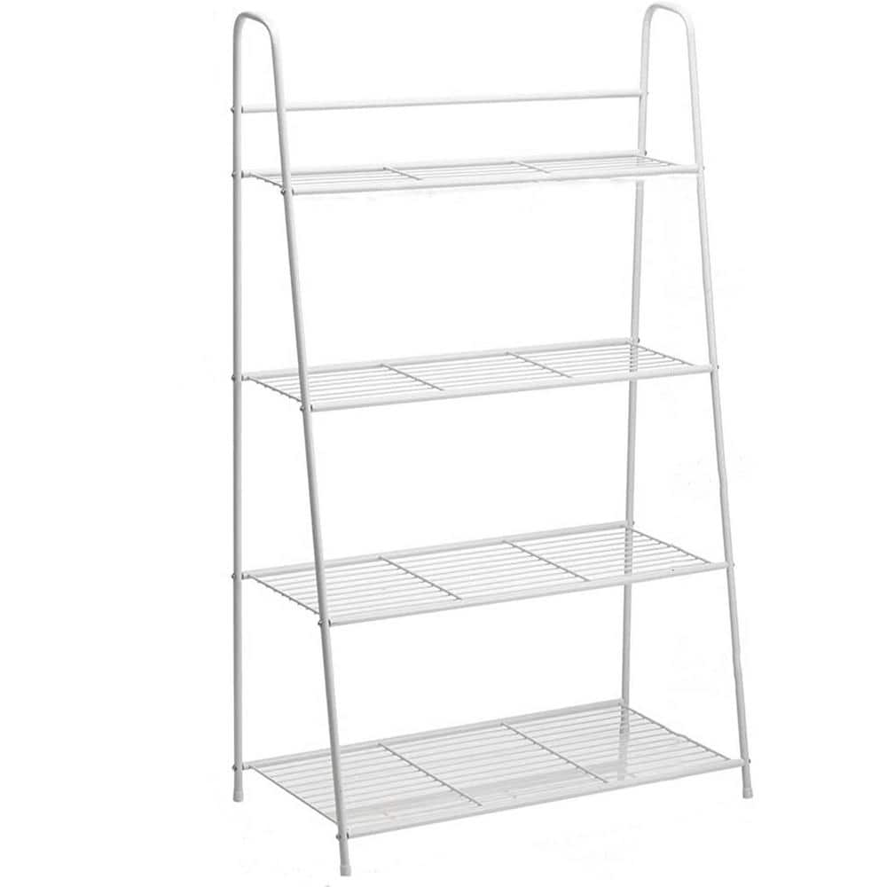 Metal Plant Shelf Ladder Storage Shelf Bracket Shoe Cabinet Indoor and ...