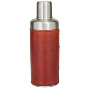 9 in. Brown Stainless Steel Modern Cocktail Shaker, 23 oz.