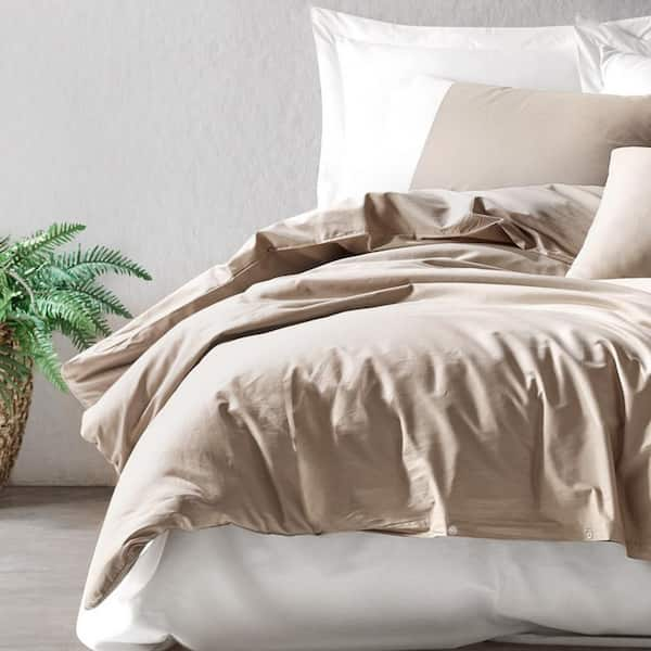 Dream Cream Duvet Cover Set : Mink, 1 Duvet Cover, 1 Fitted Sheet and 2 Pillowcases, Full Size Duvet Cover Set