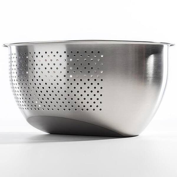 Fine Inclined Fast Drain Rice Washer Strainer Bowl, 304 Stainless Steel, Multi-use Kitchen Colander Set of 1 for Fruits