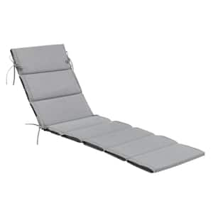 24"*80" Portable Multi-Piece Patio Outdoor Chaise Lounge Chair Cushion in Gray