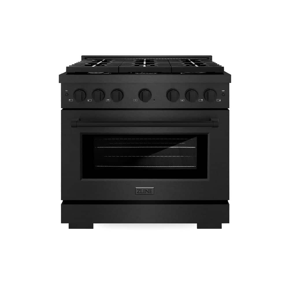 36 in. 5.2 cu. ft. Paramount Dual Fuel Range with Gas Cooktop in Black Satin Stainless Steel with 6 Brass Burners price history on PriceWatchPro