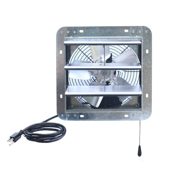 iLIVING 600 CFM Silver Electric Powered Gable Mount Shutter Fan/Vent