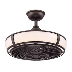 Tuilene 21 in. Integrated LED Espresso Bronze Ceiling Fan with Light and Remote Control