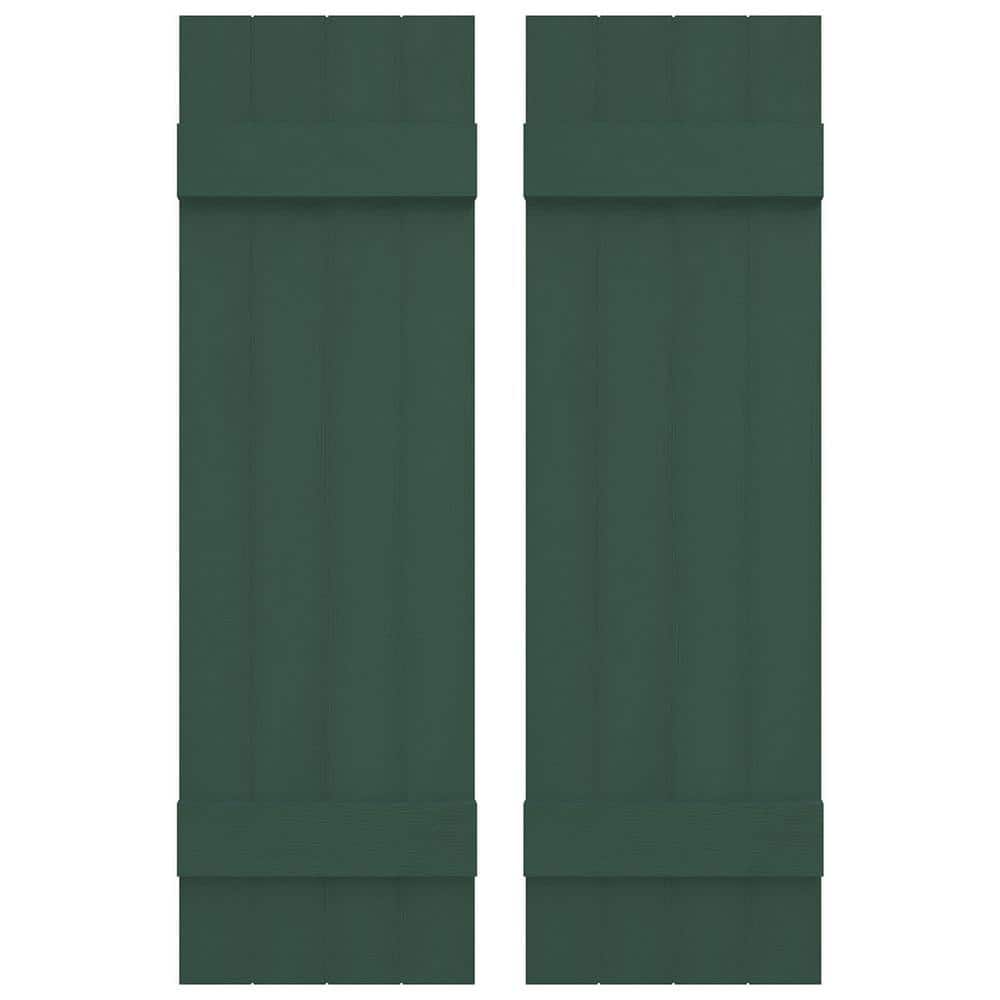 14 in. W x 47 in. H Vinyl Exterior Joined Board and Batten Shutters Pair in Forest Green price history on PriceWatchPro