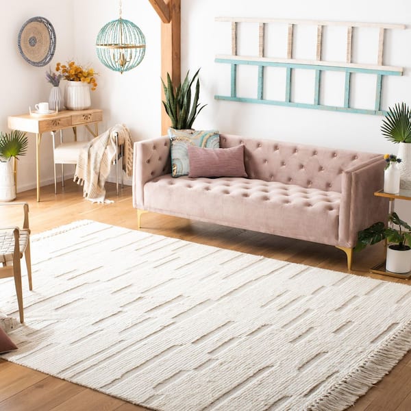 Casablanca Ivory 10 ft. x 14 ft. Striped Area Rug