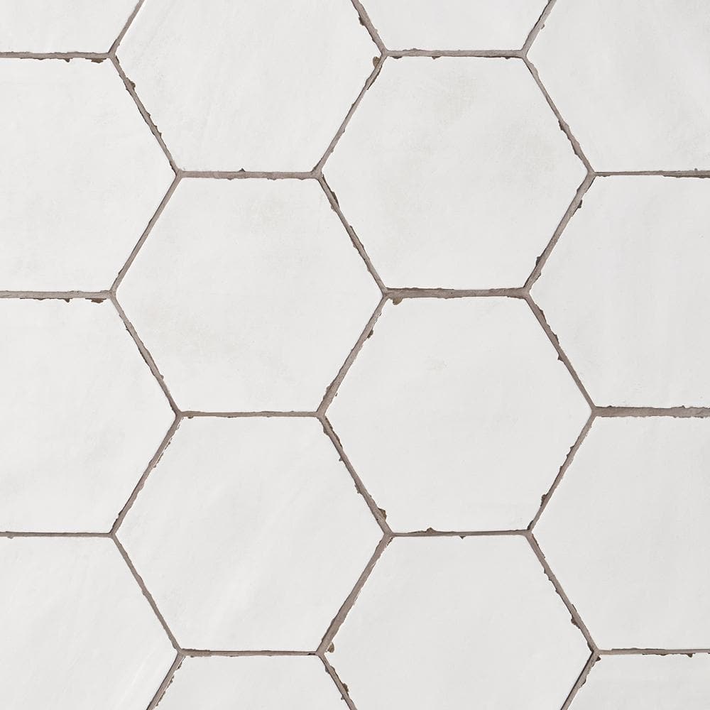 White Matte Porcelain Hexagon Tile for Indoor/Outdoor Use