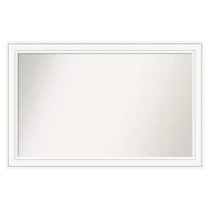 Craftsman White 45 in. x 29 in. Custom Non-Beveled Satin Wood Framed Bathroom Vanity Wall Mirror